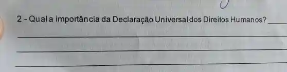 2 - Qual a importância da Declaração Universal dos Direitos Humanos?