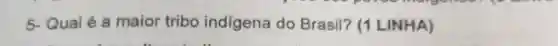 5- Qual é a maior tribo indigena do Brasil? (1 LINHA)