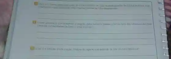 1 Qual éo nome adequado para se caracterizarem as lutas durante as aulas de Educação Fisica: lutas
integradas, lutas corporais, artes marciais mistas ou lutas desafiantes?
__
2
Como podemos compreender a relação entre saúde e biotipo e forma fisica dos lutadores das mais
variadas modalidades de lutas e artes marciais?
__
3 Qualé a relação entre
a ação motora do agarre e as práticas de luta de curta distância?