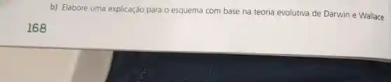 168
b) Elabore uma explicação para 0 esquema com base na teoria evolutiva de Darwin e Wallace.