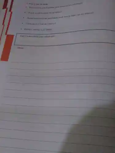 2. Faça o quese pede:
- Escolha uma das histórias para escrever sua adaptação.
- Oque vocô mudaria na narrativa?
- Quais elementos da atualidade vocé deseja inserir na sua história?
- Como será o final da história?
Escreva abaixo suas idelas.
Históría escolhida para adaptação:
__