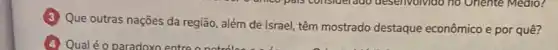 (3) Que outras nações da região, além de Israel têm mostrado destaque econômico e por quê?