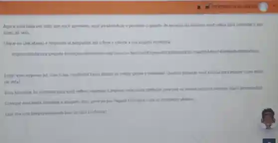 Agora, com base em tudo que voce aprendeu voce ira identificat e perceber o quanto de recursos da natureza voce utiliza para sustentar o seu
estilo de vida.
Clique no Link abaixo e responda as perguntas ate ofinale calcule a sua pegada ecologica
https://calculadora pegada dimatehero.org//source
Entáo está surpreso (a)com o seu resultado?Ficou dentro da media global e brasleira? Quantos planetas vocé precia para manter o seu estilo
de vida?
Essa Atividade foi realizada para vocé refletir, repensal e analisar onde pode methoral para que os nossos recursos naturan sejam presenados!
Coloque aqui nesta atwidade a imagem, toto, print da sua Pegada Ecologica com os resultados obtidos.
Esse site está temporanamente fora de area professort