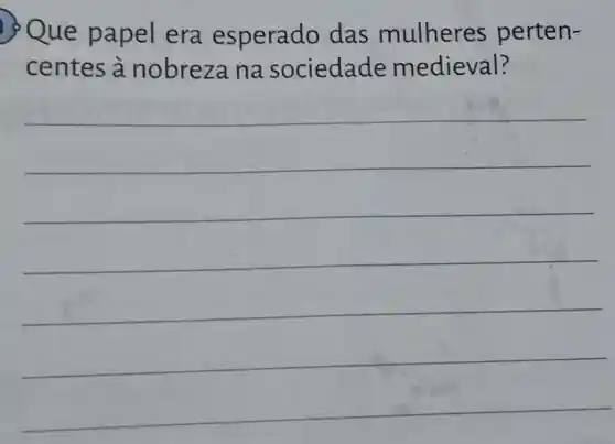 Que papel era esperado das mulheres perten-
centes à nobreza na sociedade medieval?
__