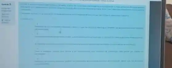 Questio 2
Ainda nào
respondida
Vale 100
pontols)
P Marcar
questio
setas
Devido a enorme quantidade residuos gerados, o setor da construção civilimpacta profundamente o meio ambiente Por esse motivo.
esse setor tem desenvolvido soluçoes para reutilização dos proprios residuos gerados, bem como daqueles gerados por outros setores
industrials
Com base no texto ena aplicaçǎo de residuos solidos como material de construção, identifique a alternativa CORRETA
Escolha uma
Residuos de outros setores industrials, como e o caso da industria siderurgica, ta tambern n sào aproveitados como materials
de construçao
b
c
Outros setores industrais como o setor automobilistice tem aproveitado residuos da construção como matéria-prima
c
A industria da construção pode utilizar apenas os residuos gerados por ela mesma como o material de construção
d
Todo e qualquer residuo que venha	da construção ção deve passar por etapas de
reciclagem
e
Residuos de tintas e solventes podem ser reutilizados pela propria industria da construção, desde que nào possuam
contaminantes