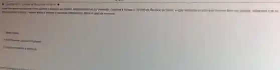 + Questio 6/10 Gestão de Recursos Hidricos
flucar quimas e biologicas que atendam satisfatoriamente ao uso pretendido. Conforme a Portana n 36/1990 đo Ministério da Saude a agua destinada ao consumo humano deve ser potavet, adequada sob os
expedo quimco e relevate a substincias contaminantes, dentre as quais se encontram
1. Metan pesadar
2 POP Poluentes Orgincos Persotertes]