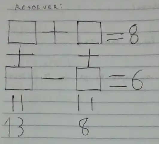 square+square=8 square-square=6 11 11 13 8