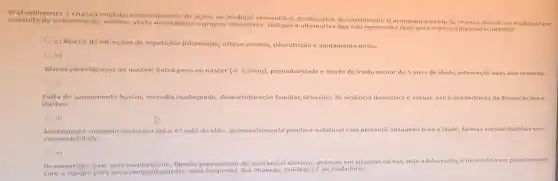 0 atendimento à engloba uma acoes ou preventivas desde antes do nascimento. 0 acompanhamento
consulta de enfermagem,visita domiciliária e grupos educativos. Indique a alternativa que não representa risco para o desenvolvimento infantil? ento da crianga deverd ser realizado em
a) Riscos de infecçōes de repetição: internação,atraso vacinal, desnutrição e aleitamento misto.
b)
Riscos identificados ao nascer: baixo peso ao nascer (lt 2.500g) prematuridade e morte de irmão menor de 5 anos de idade, internação após alta materna.
c)
Falta de saneamento básico, moradia inadequada,desestruturação familiar situações de violência doméstica e sexual, uso e dependencia de drogas licitase
ilicitas.
d)
exclusivo até o 6^circ  mês de vida desenvolvimento pondero estatural com percentil adequado para a idade,fatores socioambientais sem
vulnerabi lidade.
e)
Desemprego, pais sem familia proveniente de área social de risco, pessoas em situação de rua,mãe adolescente, é necessário um planejamento
a equipe para um acompanizationto mais das crianças, familias e/ou cuidadores.