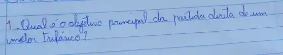 1. Qual é o objetrio principal da partida direta de um umator tríásico?