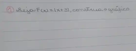 (1) Sejou F(x)=|x+3| , construa o grágico