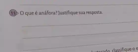 (11) O que é anáfora ?Justifique sua resposta.
__