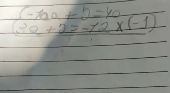 -12 a+b=10 3 a+b=-12 times(-1)