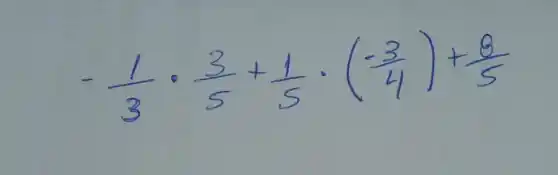 -(1)/(3)cdot (3)/(5)+(1)/(5)cdot (-(3)/(4))+(9)/(5)