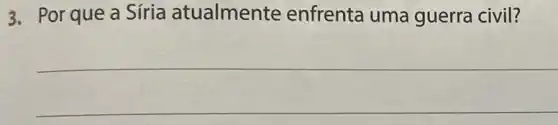 3. Por que a Síria atualmente enfrenta uma guerra civil?