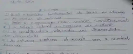 31. / 30 / 2024 
A. Bicigio
1) Qual o pruncipio fumdamental do fiono do ediveacios
a) As esficies sio mutareses
b) fados os arganismos foram criados sumultaneamente
c) a reliea natural o meaniemo de erolueaio
d) As caracteristica adapundos são tranmultados aos descundentes
e) As espexies eroluem de acordo com a rondade Qurina.