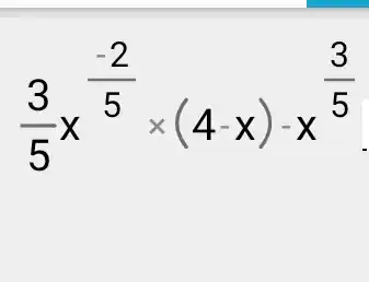 (3)/(5)x^(-2)/(5)times (4-x)-x^(3)/(5)