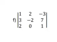 f) vert } 1&2&-3 3&-2&7 2&0&1 vert