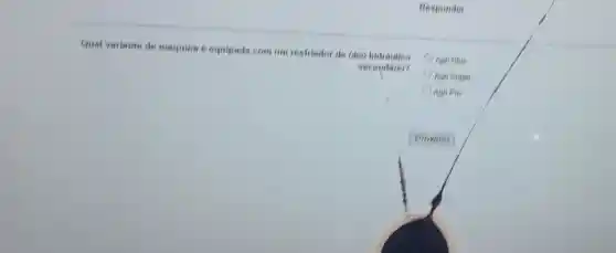 Hesponder
Qual variante de méquina 6 equipada com um restriatior do Gleo
Aun
secundario?
Agri Pro
Proximo