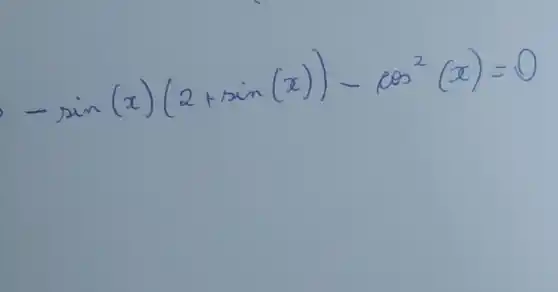 - h(x)(2+hin(x))-cos^2(x)=0