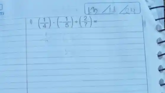 i) ((1)/(4)) cdot(-(1)/(5)) div((2)/(7))=