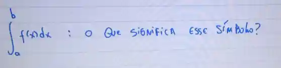 int_(a)^b f(x) d x: 0 Que sionifica Esse simbolo?