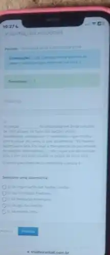 intormacoes Adioonds
permits is
Tentatives: 113
Arcuivos
__
Cana das Narbes under
com opassar dos anos Estados
answer
the relations diplomaticas. Links segue ale de nethum
pais, etem sua sede Nove tore
alicutes
Selecione sma alternative
a) da Organizagin das Naples Unides
c) das Revolucio Frances
d) da Liga dar Narbes
is colaboraread o