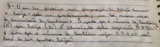 (N) por leiigo (lo) é determinado para expressá N=500,2 tasó de dar quentos leijos?