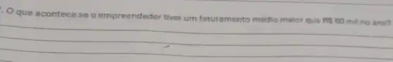 Oque acontece se o empreendedor tiver um faturamento médio maior que
RS60 mit no ano?