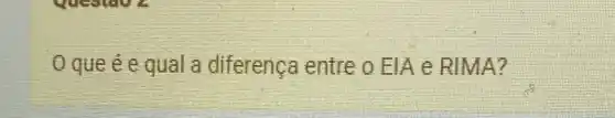 Oque ée qual a diferença entre o EIA e RIMA?