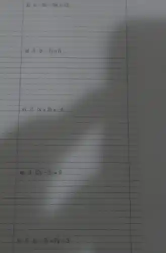 pj a-3a+5a=12
a) 3.(x-1)=6
2cdot (x+5)=-4
s) 3cdot (2y-5)=9
5cdot (y-3)=2y+3