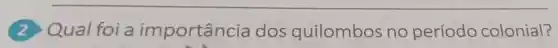 Qual foi a importância dos quilombos no período colonial?