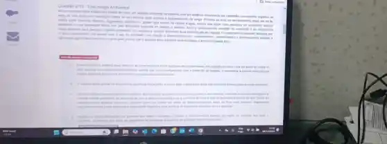 Questão 2/10-Toxicologia Ambiental
Ao ser chamado para realizar um estudo de caso, um analista ambiental se deparou com um acidente envolvendo um caminhào com solvente orgânico no
meso de uma sena com vegetação nativa ao seu entomo onde ocomeu o derramamento da carga Proximo ao local do derramamento havia um no de
medio ponte contendo diversos organismos bentóncos, peaes que viviam na coluna diagua peixes que ficam mais próxmos do sedmento, plantas
aquiticas e una vegetação nativa nica com diferentes especies de plantas e animais, Após o derramamento meditas de contenção e de emergencia
foram tomadas para atenua o impacto ambiental. Em seguida o analista ambiental ficou encarregado de planejar o moniforamento daquele ambiente por
2 anos consecutivos De acordo com o que foi estudado com relação a biomonforamento, montoramenta biondkadores e biomarcadores margue a
atemativa que methor descreve os principais pontos que o analista deve enfatiza para monitorar o impacto naqueta area
A Primeramente o analista deve procurar as caracteristicas fisico quimicas do contaminante, em sepuida ele deve criar um plano de coleta de
solo, levando em consideração differentes pontos que sejam compativeis com a extensão do impacto e determinar a periodicidade dessas
coletas para que nalo ocorra um grande invesament dos resultados
B	organismos aquiticos impactados e enviar para o taboratono para que differentes biomarcadores sejam avaliados
ento o analista deve analisa as caracteristicas fisico-quimicas da molecula, entender a extensão do impacto e
realizar coletas penodicas de amostras de solo e agua compativels com a extensão do local e com as diferentes estardes do ano Enviar as
ses quimens. Tambem deve ser chado um plano de biomontoramento tanto da fora mais sensivel organismos
presentes no solo como minhocas e organismos aquificos para verificar as mudancas ocomidas apos o impacto
Reatrar o tiomontoramento noto no primeire ano apos o acidente e realizar o monitoramento quimico da regilo no segundo ano apos o
Garantindo que todas as caracteristicas bobigcas equimicas do ambiente sejam monitoradas.