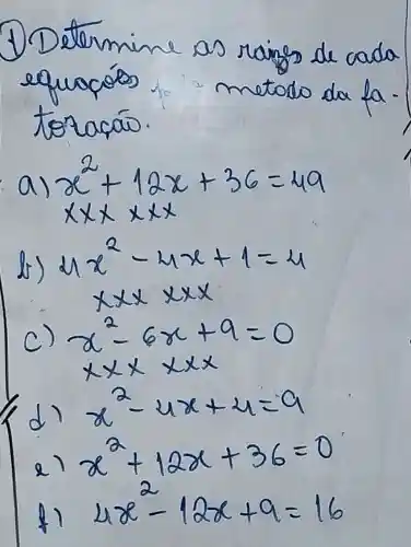 an st
etodo da
a
x^2+10x+36=109
××××××××××
C)
dl x^2-ux+u=a
27
x^a+12x+36=0
2x^2-12x+9=16