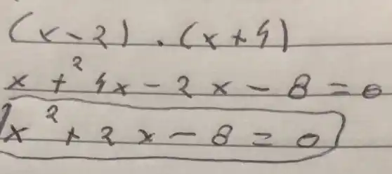 (x-2) cdot(x+4) (x+2)/(x^2)+2 x-8-8=0