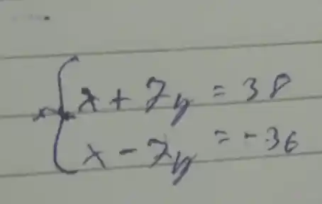 ) x+2y=3(1) x-2y=-36