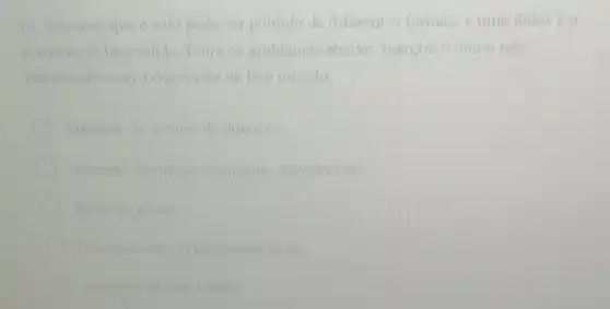 10. Sabemos que o solo pode ser poluido de diferentes formas, e uma delas é o
acimulo de lixo solido Entre os problemas abaixo, marque o único nào
relacionado com a deposição de lixo no solo
Aumento de vetores de doencas.
Aumento de micro-organismos patogenicos.
Morte de plantas
Contamina ao da agua subterranea.
Aumento da chuva acida