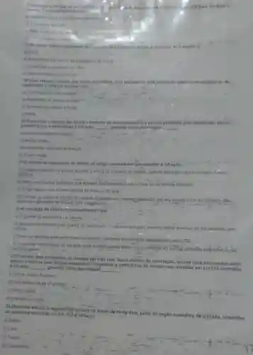 17-Entregara direcile de seu	diferente a. exigida para conduziro
infraçlio punivel com
a) Multa (5 vezes) e recothiment da CNH
b) Buspensio da CNH
c) Multa is remoplo
18-Ao dirigir velculo reprovado na inspeciao de emissao do gases, o condutor está sujeito a:
a) Multa
b) Advertencia por escrite ao proprietario do velculo.
c) Apreensao e cassactio da CNH.
d) Multa e retencilo do veiculo
retorno, mesmo nos looals permitidos, com prejuizo da livre circulação dos outros velculos ou da
seguranca, é infração punivel com:
a) Apreensso da CNHa multa
b) Apreensto do velculo:a multar
c) Remoçlo do velculo e multa
d) Multa.
20-Estacionar o veiculo em locals e horários de estacionamento o parada prolbidos pela sinalização (placa:
prolbido parar e estacionar é infração __ gerando como penalidade __
a) Grave; remoção do velculo
b) Media; multa.
c) Gravissima; retenção do velculo.
d) Grave; multa.
21-E motivo de suspensão do direito de dirigir;ao condutor que cometer a infração:
a) Deixar o condutor de prestar socorro à vitima de acidente de trânsito quando solicitado pela autoridade e seus
agentes.
b) Dingir ameaçando pedestres que estejam atravessando a via pública, ou'os demais veiculos
c) Dirigir veiculo com a CNH vencida há mais de 30 dias.
d) Entregar ou conflar à direção do veículo a pessoa que mesmo,babilitada, por seu estado fisico ou psíquico.nào.
estiver em condições de dirigi-lo com segurança:
insit
22-A cassação da CNH um procedimento que:
a) O agente da autoridade de trânsito
b) So pode ser adotado pelo agente da autoridade de trânsito quando o permissionário envolver-se em acidente com
vitimas
c) Deve ser adotado pela autoridade de trânsito conforme previamente estabelecido pelo CTB.
d) Oagenteic's autoridade de trânsito podê adolâr-quando achar que.
condutor do veiculo cometeu uma infração de natureza grave.	2....
23-Transitar pela contramão de direção em vias com duplo sentido de circulação, exceto para ultrapassar outro
veiculo e apenas pelo tempo necessário respeitada a preferência do veiculo que transitar em contrário, é infração __ gerando como penalidade __ :
a) Grave; multa (5 vezes).
b) Gravissima; multa (3 vezes).
c) Grave; multa.
","ort",
d) gravissima; multa.
24-Deixar de efetuar o registro đô veiculo no prazo de trinta dias junto ao órgão e
executivo de trânsito , ocorridas
as hipóteses previstas no art. 123 é infração:
b) Leve.
c) Grave
d) Gravissima.