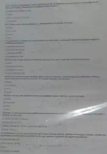 25-0 condutor ao o veiculo junto aos pontos de embarque ou desembarque do passageiros de
transporte coletivo devidamente sinalizados estará sujelto a!
a) Apreensão do velculo e multa
b) Multa.
c) Multa e remoção do veiculo
d) Gravissima
26-Transitar com o velculo desligado ou desengrenado em declive, é infração: __
a) Média.
b) Gravissima.
c) Grave.
d) Leve.
27-Quando houver suspelta de inautenticidade ou adulteração, a autoridade de tránsito aplicará a seguinte
medida administrativa:
a) Apreensão do veiculo.
b) Recolhimento do CLA.
c) Cassação da PPD.
d) Suspensão da CNH.
28-Dirigir sem utilizar lentes corretoras de visão é punivel com a seguinte medida administrativa:
a) Multa.
b) Suspensão da CNH.
c) Retenção do ve/culo.
d) Recolhimento da CNH
29-Em uma via rural não pavimentada , desprovida de sinalização regulamentadora de velocidade, André foi
flagrado por radar, dirigindo a 90km/h	cometida é de natureza:
a) Média.
b) Gravissima
c) Leve.
d) Grave.
30-Usar o veiculo para arremessar sobre os pedestres, água ou detritos constitul infração:
a) Média.
b) Gravissima
c) Grave.
d) Leve.
31-Portar no veiculo placas de identificação em desacordo com especificagoes off cidas pelo CONTRAN,
infração punivel com:
a) Multa e remoção do veículo. __
b) Suspensão da CNH.
c) Multa, retenção do velculo.e apreensão das placas
d) Multa (3vezes)
32-Ultrapassar o veiculo em movimento que integre cortejo, préstito, desfiles e formações militares exceto com
autorização da autoridade de trânsito ou de seus agentes é passivel da seguinte penalidade:
a) Suspensão da CNH.
b) Remoção.do veículo.
2) Multa.
1) Retenção do veiculo.