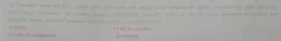 3) Quando unu ubeth aplica uma ferroada, ela injeta uma substancta acids responsivel pelo-pracesso
doloroso c formação de edenta. Qual a substancia indicada, entre as abaito para diminuir os efeitus das:
picadas desses insetos, quando aplicada sobre olocal atingido?
a) agua
b) sal de cozinha
c) leite de magnesia
d) vinagre