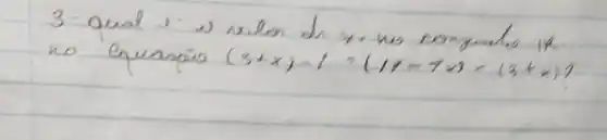 no equasairo (3+x)=1=(1 x-1 x-(3+x) ?