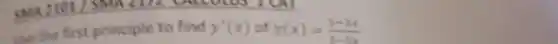 the the first principle to find y'(x) of
y(x)=(5-3x)/(3-5x)