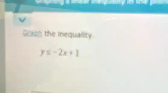 Grach the inequality.
yleqslant -2x+1