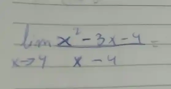 lim _(x arrow 4) (x^2-3 x-4)/(x-4)=