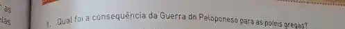 Qual for a consequência da Guerra do Peloponeso para as poleis greqas?