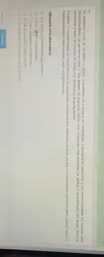 2)
Na pesquisa social, ao se definir o objeto o problema ou o tema a ser investigado o pesquisador apresenta a sua intencionalidade. Na verdade, está
intencionalidade vai percorrer todo o seu projeto de pesquisa, sendo mais expressivo este elemento na analise e apresentação dos dados pois vai
comportar a visão de mundo, as tendências ideológicas do pesquisador.
Portanto, o conhecimento se torna histórico, ao aprofundar conhecimentos anteriores; e social, porque conhecimento construido pelos sujeitos, nunca é
totalmente novo, Neste sentido, todo o conhecimento:
Selecione uma alternativa:
a) é produzido fenomenologicamente
b) é prodifirjdo socialmente.
c) não é produzido socialmente.
d) nǎo é produzido pelos sujeitos.
e) em parte sao produzidos pelos sujeitos.
Anterior
Próxima